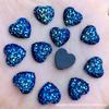 AB corazón de amor racimo de cristal de mineral aretes de corazón de melocotón accesorios de decoración de resina DIY para ropa ventas directas de fábrica