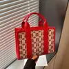 Bolsa de noiva vermelha "felicidade dupla" transfronteiriça novo modelo 2026 bolsa tote de alta qualidade bolsa de mão de grande capacidade bolsa de presente