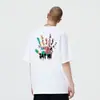 Camiseta Divertida de Graffiti Multicolor de Algodón Puro Cuello Redondo Manga Corta Estampada de Moda Verano Nueva Ropa para Pareja Top Versátil