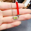 Atacado de Fábrica Popular Pulseira de Peridoto Natural com Cravação em Prata S925 Pedra Principal 4*6 Fábrica de Joias de Luxo Venda Direta