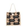 Bolso de Mano de Lino con Oso de Nuevo Estilo 2024 Bolso de Mano de Estilo Japonés Bolsa para el Almuerzo Popular en Internet Estilo Ins Viaje Cartera Pequeña