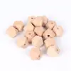 Cuentas Octogonales de Madera Color Tronco Personalizadas Sin Barnizar Juguete para Morder de Bebé Hecho a Mano Accesorios Cuentas Perforadas