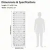 Régua Acrílica Criativa Personalizada Novo Modelo Transparente para Costura Patchwork Quilting Desenho Medição Transfronteiriça