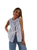 2024 Nuevo Top Cardigan Rayado de Mujer Transfronterizo Europeo y Americano Amazon Chaleco Holgado Moda Casual