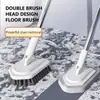 Conjunto de Escovas de Limpeza para Banheiro 95CM, Ferramenta Multifuncional com Cabo Longo, Escovas Removíveis para Piso e Banheira, Cerâmica e Azulejos