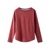 Cuello Redondo Ajustado Ajustado Camiseta Básica para Mujer Otoño e Invierno con Forro Polar Camiseta Interior Color Sólido para Viajar de Manga Larga Cálida