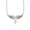 Colar Asas de Anjo Masculino Tendência Estiloso Estilo Cool Diamante Cruz Corrente Clavícula Moda Versátil Pingente de Asas