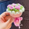 Llavero Colgante de Florero de Lana Tejido a Mano Colgante para Llavero de Mochila Escolar de Pareja Regalo del Día de San Valentín