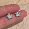"O Céu Estrelado Cintilante" É Tão Lindo Pessoalmente! Brincos de Estrela Azul com Diamantes Inteiros para Mulheres. Brincos e Presilhas de Orelha Doces e Modernos de Alta Qualidade~