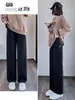 Calças de maternidade para o outono, calças largas e soltas, plus size, forradas com fleece, calças compridas casuais, roupas de outono para maternidade, leggings