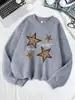 Sudadera con Estampado de Leopardo para Mujer, Cuello Redondo, Sudadera Versátil, Suéter Holgado y Cálido, Ropa Casual de Invierno para Mujer