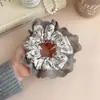 Anel de Cabelo Listrado de Cabeça de Bola Intestino Grosso Celebrante da Internet 2025 Novo Estilo Corda de Cabelo para Rabo de Cavalo Alto Acessório de Cabelo Feminino Corda de Cabelo