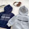 Ins Nueva Chaqueta de Terciopelo con Capucha para Niños Otoño e Invierno Cárdigan con Letras Sudadera Bebé Niño Top Chaqueta de Moda