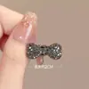 Grampo de Cabelo Mini Laço com Strass de Temperamento para Mulheres, Presilha para Franja, Pequeno Grampo Bico de Pato para Fios Soltos, Acessório de Cabelo Presilha Retrô