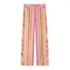 Pantalones Largos Casuales de Rayas Sueltos de Verano para Mujer Estilo Europeo y Americano 26958 Modelo Básico en Color de la Foto Directo de Fábrica