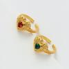 Anel de Zircônia Brilhante em Formato de Coração Estilo Europeu e Americano, Latão Retro de Nicho Banhado a Ouro Real 18K, Anel de Alta Qualidade Levemente Luxuoso para Socialites