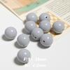 Cuentas redondas de colores de 16 mm, cadena pulida para teléfono móvil, pendientes de cuentas, pulsera DIY hecha a mano, accesorios de agujero recto, cuentas sueltas lindas