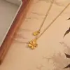 Collar de Flor de Cerezo para Mujer 2024 Nuevo Elegante Versátil Nuevo Chinoiserie Cadena de Clavícula de Gama Alta como Regalo para Mejores Amigas