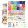 Kit de fabricação de pulseiras de argila de 24 grades transfronteiriças europeias e americanas Kit de fabricação de pulseiras de contas coloridas de 3 mm e 23 cores Kit de joias faça você mesmo