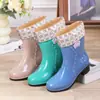Botas de Chuva Curtas Estilo Coreano da Moda para Mulheres, Roupa Externa para Adultos, Botas de Chuva Quentes, Botas de Água, Espessadas Resistentes ao Desgaste, Antiderrapantes, Sapatos Impermeáveis, Sapatos de Borracha