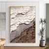 Pintura Decorativa de Textura Gruesa Pintada Puramente a Mano Blanco y Negro Gris Pintura de Olas de Alta Gama Entrada de Sala de Estar Relieve Estéreo Pintura Colgante Grande