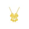 Collar con Candado Shajin Jiyan de Vietnam Colgante de Oro Paz Alegría Artesanía con Placa Martillada Método Antiguo Candado de Paz para Mujer