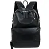 Mochila Escolar para Hombre, Mochila Estilo Coreano para Estudiante Universitario, Textura de PU, Mochila Casual de Gran Capacidad, Mochila Casual para Estudiante de Secundaria con Compartimento para Computadora