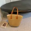 Bolsa de palha feminina bolsa de verão bolsa de praia bolsa grande capacidade bolsa de ombro trançada bolsa de palha de vime bolsa balde moderna
