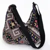 Bolsa de lona jacquard boêmia estilo étnico grande capacidade tote bag moda de férias feminina bolsa de ombro único bolsa transversal