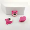 Série de ursinho morango de desenho animado joias de resina diy cola de creme capa de celular adereço de cabeça grampo de cabelo fivela de sapato material de adesivo de geladeira
