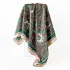 Pañuelo de Seda de 90 cm Pañuelo para la Cabeza de Mujer Chal de Flores Paisley Cuadrado Retro Paisley Transfronterizo Europeo y Americano Pañuelo para la Cabeza