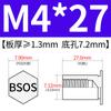 Yishenglong Pernos Remachables para Agujero Ciego de Acero Inoxidable Tuercas Remachables Placa de Presión Hexagonal Rosca Bsos-M3M4