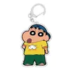 Artículos de Crayon Shin-chan, Shinnosuke Nohara lindo personaje de dibujos animados Pequeño Libro Rojo acrílico anime llavero colgante para mochila