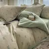 Sencilla y fresca, funda de edredón de gasa de doble capa 100% algodón, grado A, 100% algodón, juego de ropa de cama individual para dormitorios, incluye tres piezas