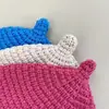 Chapéu de Tricô com Prendedor de Chupeta para Bebê Outono e Inverno Chapéu Protetor Versátil para Meninos e Meninas Estilo Coreano Universal Tendência Chapéu Letra de Bebê Pele de Melão