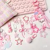 40 peças Acessórios para Chaveiro de Contas Conjunto Completo Materiais Coloridos Semi-acabados Ferramentas para Artesanato com Contas DIY Feito à Mão