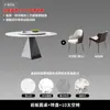 Mesa de Jantar Redonda e Cadeiras em Ardósia de Luxo Leve, Pedra de Cristal Ultra Redonda, Uso Doméstico Moderno Simples, Mesa de Jantar Redonda em Microcristal para Apartamento Pequeno