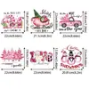 Pegatinas de transferencia de calor con patrón de dibujos animados rosas temáticas navideñas, adecuadas para ropa transfronteriza, camisetas, impresión de logotipos, impresión offset con tinta blanca y venta al por mayor