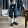Pantalones Vaqueros Cropped Rectos Estilo Retro Americano para Mujer, Nuevo Estilo de Verano, Tallas Grandes, Favorecedores para Cuerpo con Forma de Pera, Pantalones Sueltos de Pierna Ancha