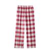 Pantalones Casuales de Algodón Puro Cepillado a Cuadros para Parejas, Finos para Primavera, Otoño y Verano, Aspecto Adelgazante Casual, Pantalones Rectos que se Pueden Usar Afuera