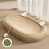 Tigela de Sisal Arranhador para Gatos, Placa Arranhadora Extra Grande em Formato de Pata de Gato, Casa para Gatos Estilo Tigela, Superfície de Arranhar Durável, Resistente a Arranhões, Não Abrasiva.