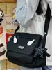 Bolso Cruzado tipo Mensajero con Solapa de Alas de Ángel Estilo Universitario para Estudiantes, Bolso de Hombro Dulce Fresco para Compras de Chicas
