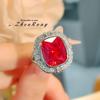 Colgante de hemoglobina de paloma artificial de lujo con diamante de alto carbono, elegante anillo de corindón rojo que combina con todo, color adecuado para mujeres