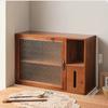 Zakka Prateleira de Armazenamento Famosa da Internet com Porta-Lenços Conjunto de Chá de Madeira Vintage de Camada Dupla Caixa de Armazenamento para Desktop Armário à Prova de Poeira para Xícaras