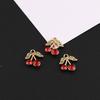 Popular Transfronterizo Micro-Incrustado Diamante Cereza Aleación Pequeño Colgante DIY Hecho a Mano Pulsera Aretes Colgante Accesorios de Joyería