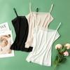 Camisola de Seda Sexy para Mujer de Seda Encaje Corta Interior Camiseta de Base Tirante Fino para Verano
