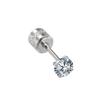 Venta Caliente personalidad 0.8 varilla delgada acero de titanio clavo de hueso de oreja tornillo doble cara incrustación ladrillo circón aretes de oro de 14K al por mayor