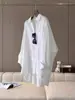 Camisa Larga de Algodón y Lino Blanca Suelta para Mujer, Cardigan Exterior Estilo Camisa de Lino para Primavera y Otoño, Top Moderno Estilo Coreano