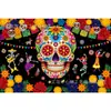 Suministro Especial para Día de Muertos Serie de Telas de Fondo Impresión HD Calavera Flor Festival Fiesta Decoración Tela de Fondo