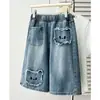 2026 Verão Novo Roupa Feminina Plus Size Redutora de Idade Calças Capris Jeans Desfiadas de Gato para MM Cheinha Calças Casuais de Perna Reta 0654